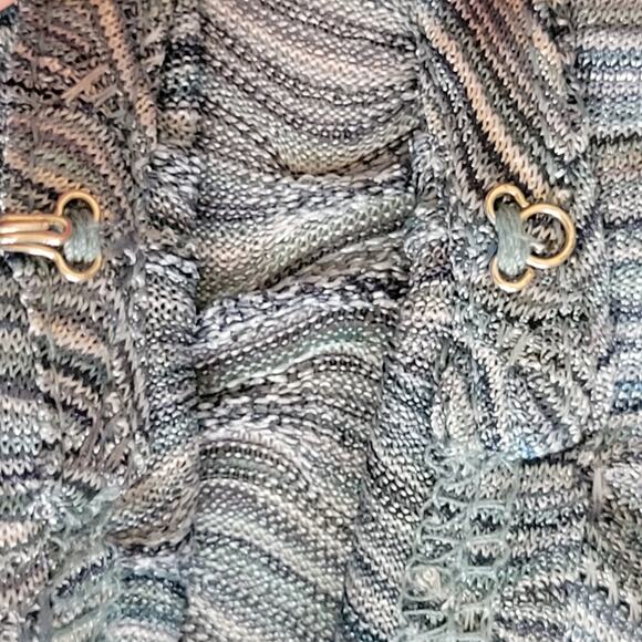 Chico's Easywear Size 3/XL Wavy Textured Cardigan 3/4 Sleeve V-Neck Soft Blue - Picture 5 of 15